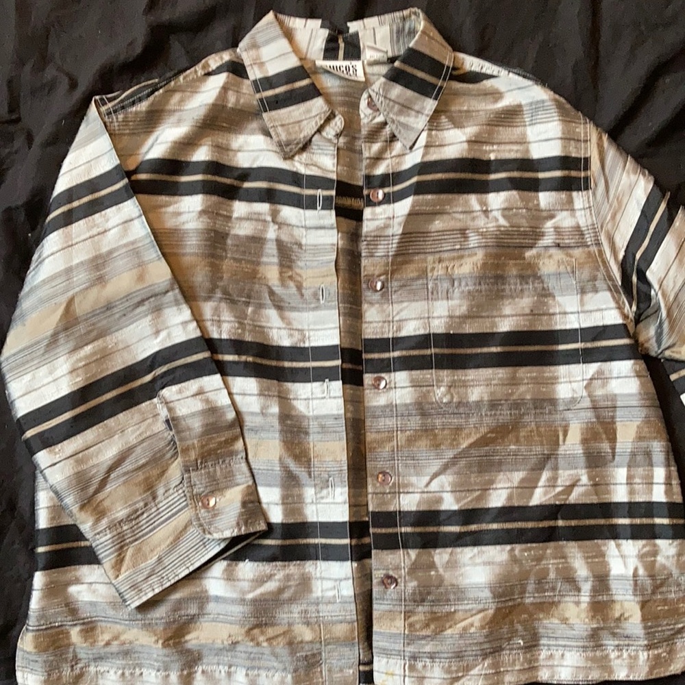 Silver and black striped Chico’s Design shirts